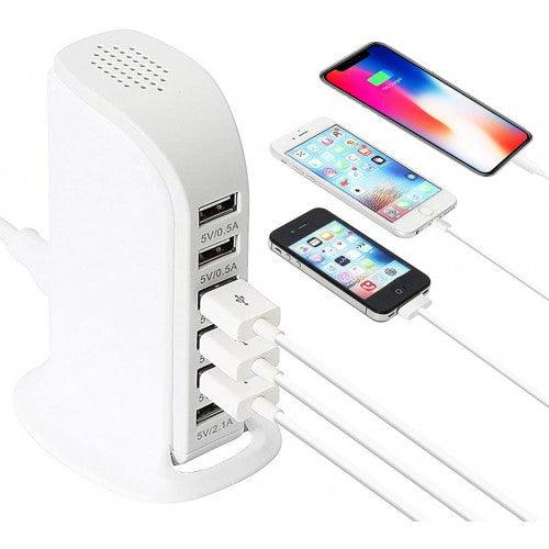 Toytexx 30W 6 Port USB Universal Charging Station Rapid Charger Power Adapter USB Multi Socket Charging Organizer - Toytexx Toytexx 30W 6 Port USB Universal Charging Station Rapid Charger Power Adapter USB Multi Socket Charging Organizer - Toytexx